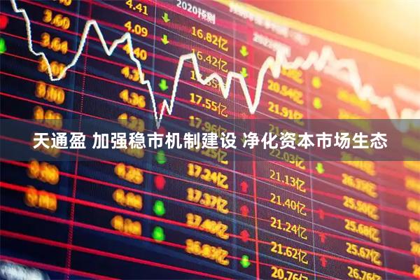 天通盈 加强稳市机制建设 净化资本市场生态
